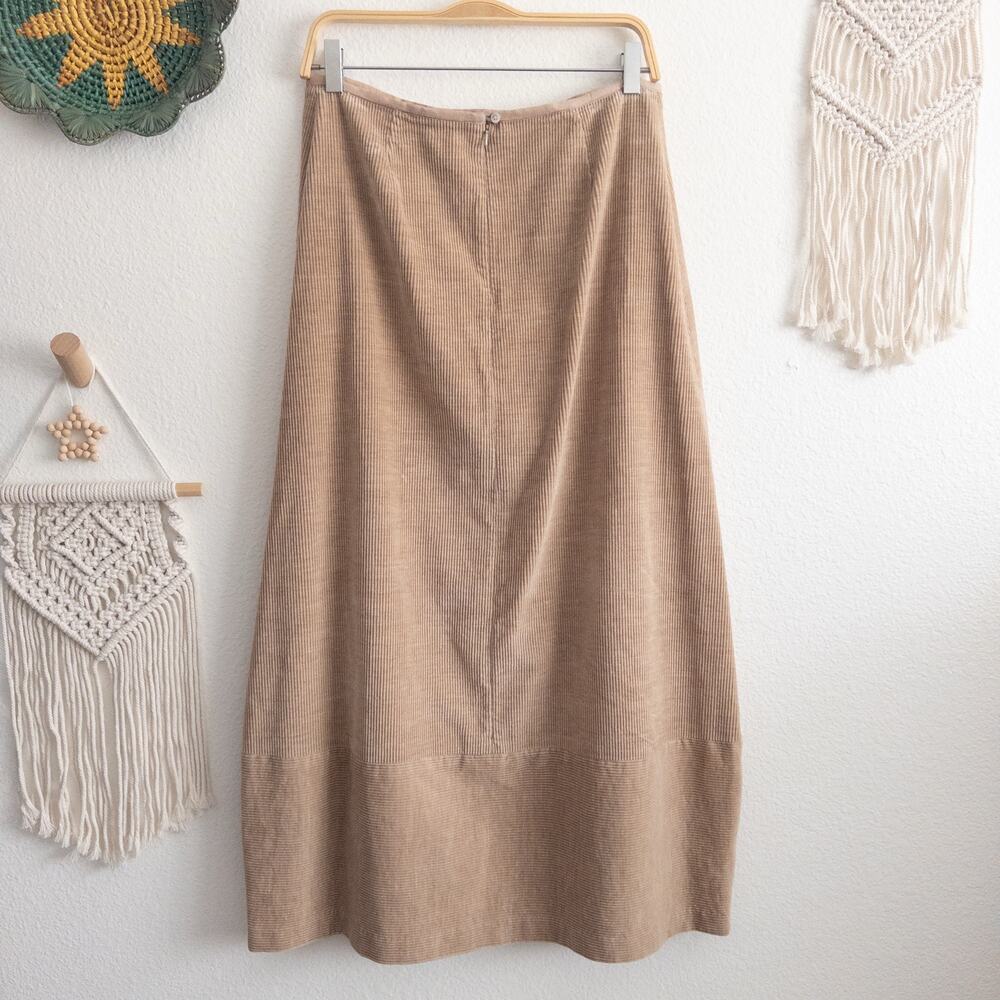 DKNY Pure Size 8 Tan Cotton Corduroy Maxi Skirt - Picture 2 of 5